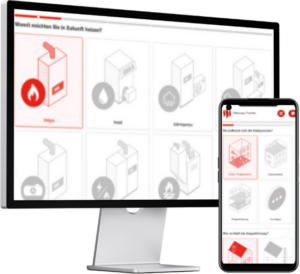 Ansicht des Heizungsrechners Web und Mobil